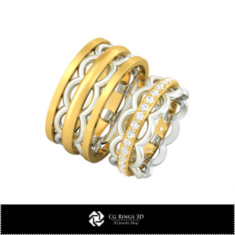 3D Wedding Ring Home,  Jewelry 3D CAD, Rings 3D CAD , Wedding Bands 3D