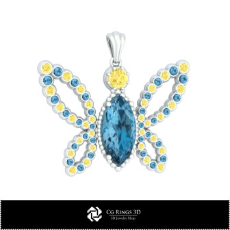 3D Butterfly Pendant Home,  Jewelry 3D CAD, Pendants 3D CAD , 3D Diamond Pendants