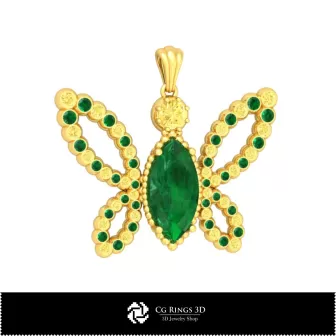 Colgante mariposa 3D para el hogar, joyería CAD 3D, colgantes CAD 3D, colgantes de diamantes 3D