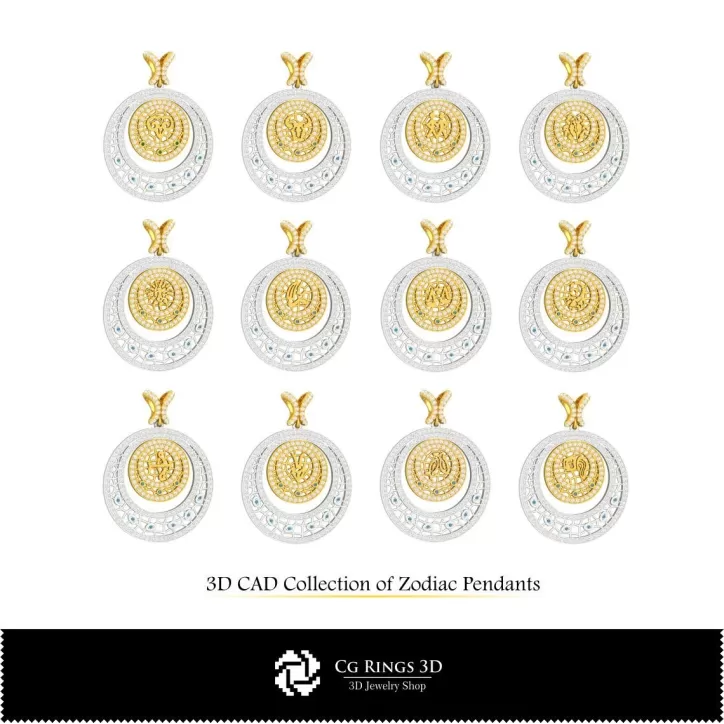 Colección 3D de Colgantes del Zodiaco