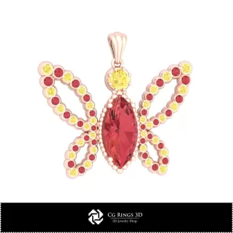 Colgante mariposa 3D para el hogar, joyería CAD 3D, colgantes CAD 3D, colgantes de diamantes 3D