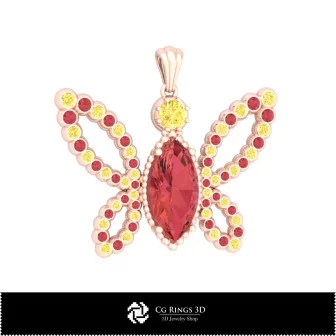 Pendentif papillon 3D pour la maison, bijouterie CAO 3D, pendentifs CAO 3D, pendentifs diamant 3D