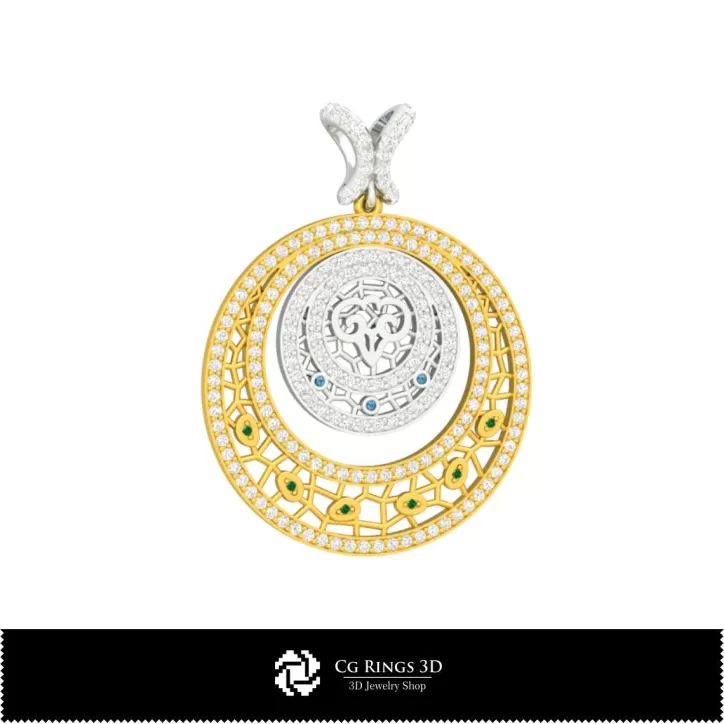 Set bijuterii 3D CAD cu zodiac Berbec