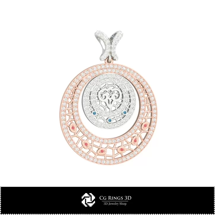 Set bijuterii 3D CAD cu zodiac Berbec