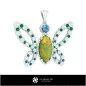 Pendentif papillon 3D avec opale