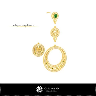 3D-Schmuckset mit Zwillings-Zodiac-Motiv, 3D-Schmuck-CAD, 3D-CAD-Schmucksets