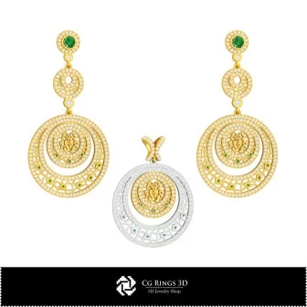 3D-Schmuckset mit Sternzeichen Krebs, 3D-Schmuck-CAD, 3D-CAD-Schmucksets