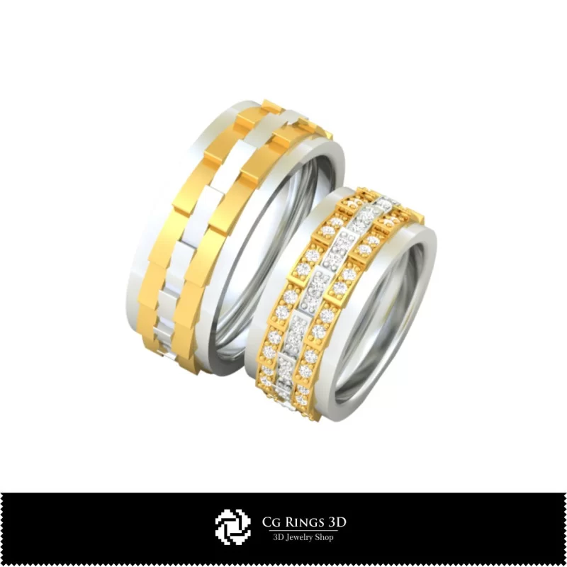 3D Wedding Ring Home, Jewelry 3D CAD, Rings 3D CAD , Wedding Bands 3D