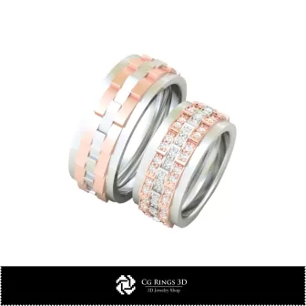 Bague de mariage 3D, Bijoux DAO 3D, Bagues DAO 3D, Alliances 3D