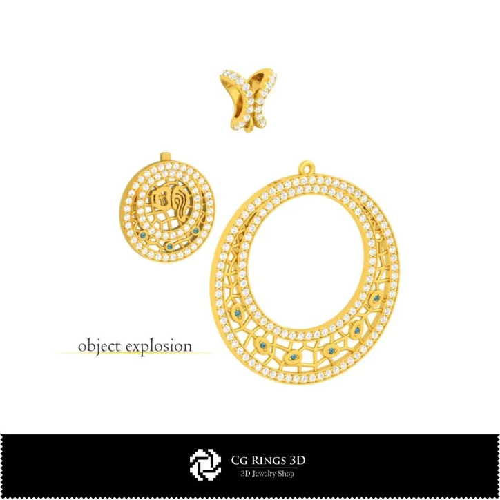 Conjunto de Joyas 3D con Signo Acuario