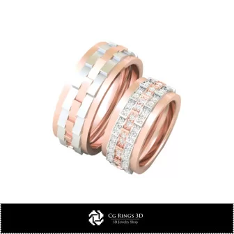 3D Wedding Ring Home, Jewelry 3D CAD, Rings 3D CAD , Wedding Bands 3D