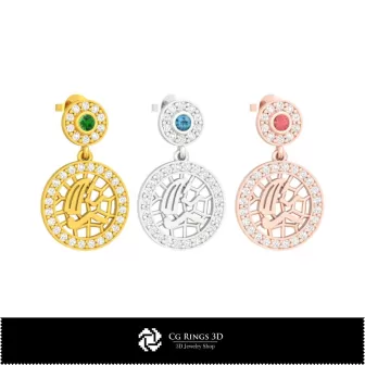 Collection 3D de boucles d'oreilles enfants du zodiaque, Bijoux 3D CAO, Collections de bijoux 3D CAO