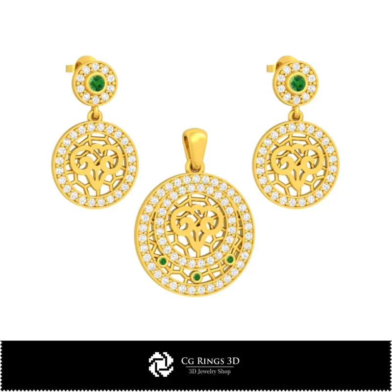 3D Children Jewelry Set With Aries Zodiac 3D Children Jewelry Set With Aries Zodiac