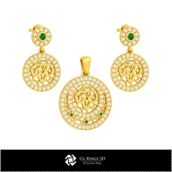 Set bijuterii pentru copii 3D cu zodia Berbec, bijuterii CAD 3D, seturi de bijuterii CAD 3D