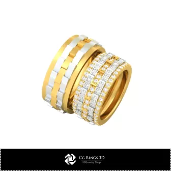 Anillo de boda 3D, Joyería CAD 3D, Anillos CAD 3D, Alianzas CAD 3D