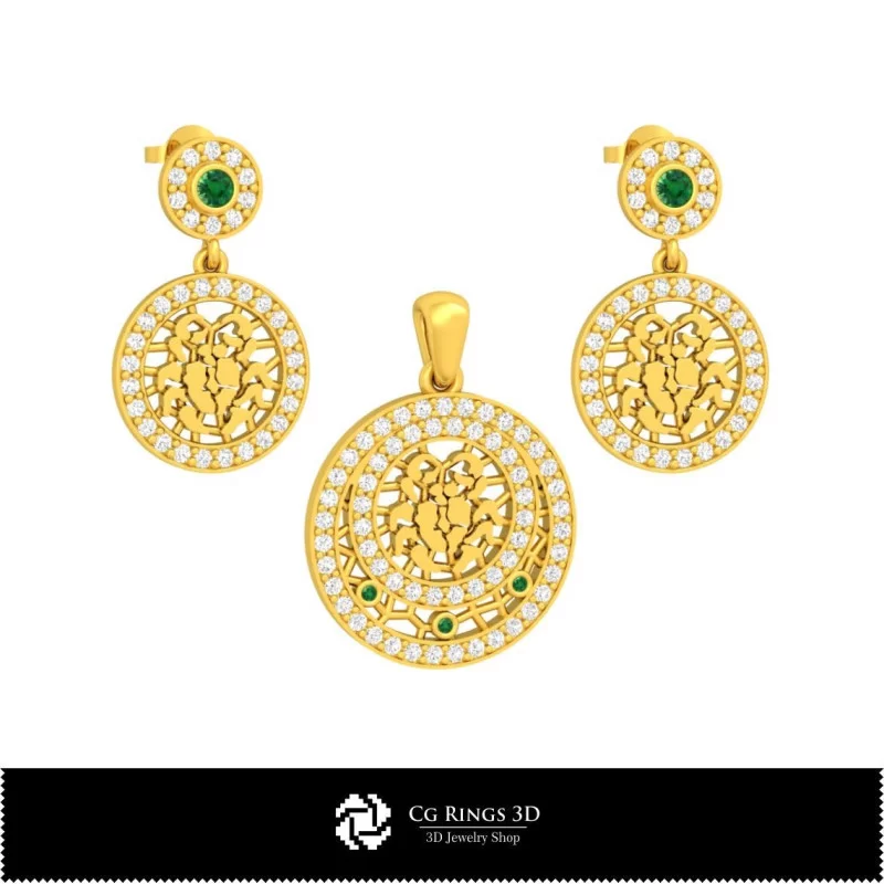 Conjunto de joyería infantil 3D con signo zodiacal Cáncer