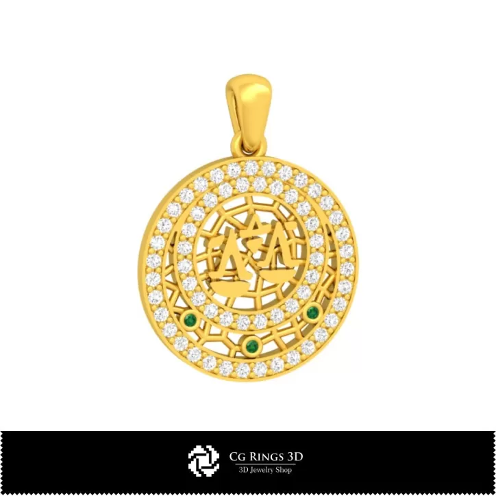 Conjunto de joyería infantil 3D con signo zodiacal Libra
