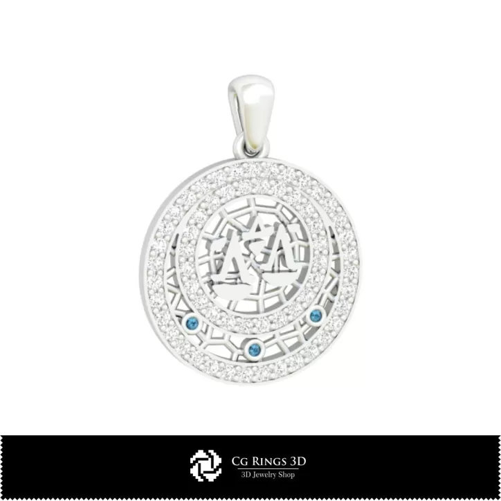 Conjunto de joyería infantil 3D con signo zodiacal Libra