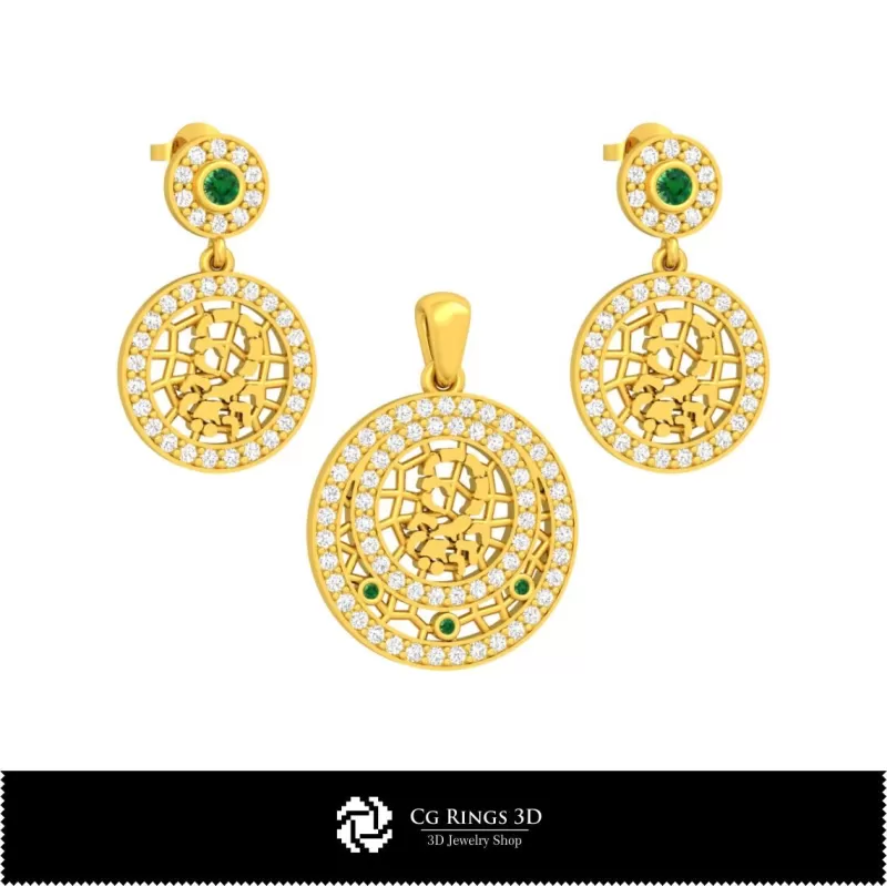 Conjunto de joyería infantil 3D con signo zodiacal Escorpio