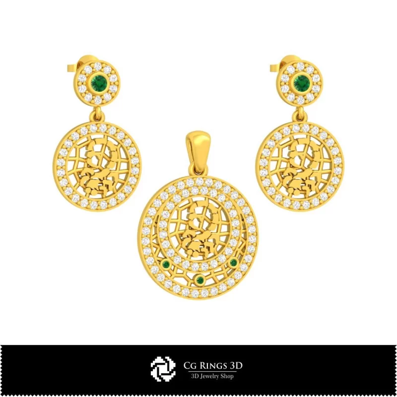 Conjunto de joyería infantil 3D con signo zodiacal Escorpio