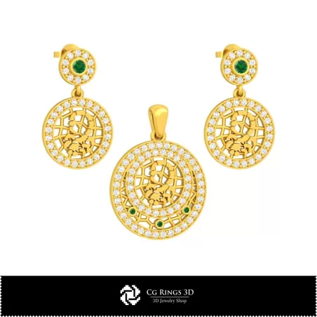 3D-Kinderschmuck-Set mit Skorpion-Zeichen, Schmucksets, 3D-CAD