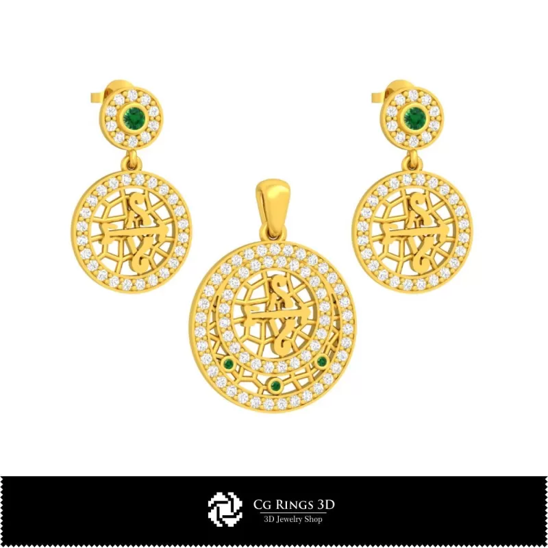 Juego de joyería infantil 3D con signo zodiacal Sagitario