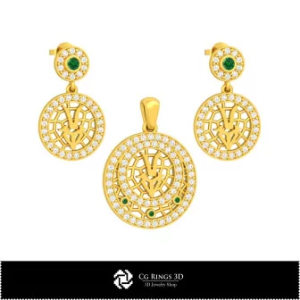 Ensemble de bijoux 3D pour enfants avec signe du zodiaque Capricorne, bijou 3D DAO, ensembles de bijoux DAO 3D