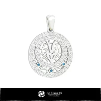 Ensemble de bijoux 3D pour enfants avec signe du zodiaque Capricorne, bijou 3D DAO, ensembles de bijoux DAO 3D