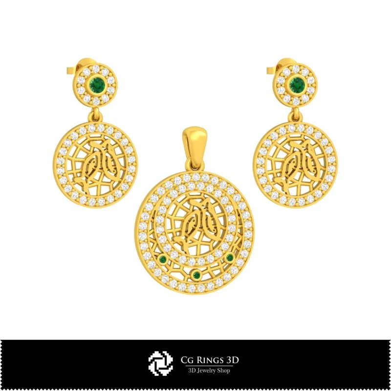 Conjunto de Joyería Infantil 3D con Signo Zodiacal Piscis