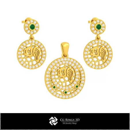 Ensemble de bijoux 3D pour enfants avec signe du zodiaque Verseau, bijoux 3D CAO, ensembles de bijoux 3D CAO