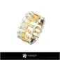 3D Ladies Wedding Bands With Diamonds