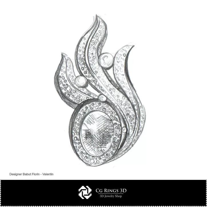 Boceto de broche - Diseño de joyas