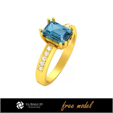 Bague de fiançailles 3D - Modèle 3D gratuit, Bagues de fiançailles 3D, Joaillerie 3D CAO, Bijoux 3D gratuits, Bagues 3D CAO,