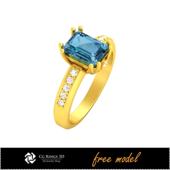 Anillo de compromiso 3D - Modelo 3D gratuito Anillo de compromiso 3D - Modelo 3D gratuito
