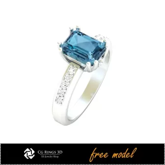 Anillo de compromiso 3D - Modelo 3D gratuito para hogar, anillos de compromiso 3D, joyería 3D CAD, joyería 3D gratuita, anillos