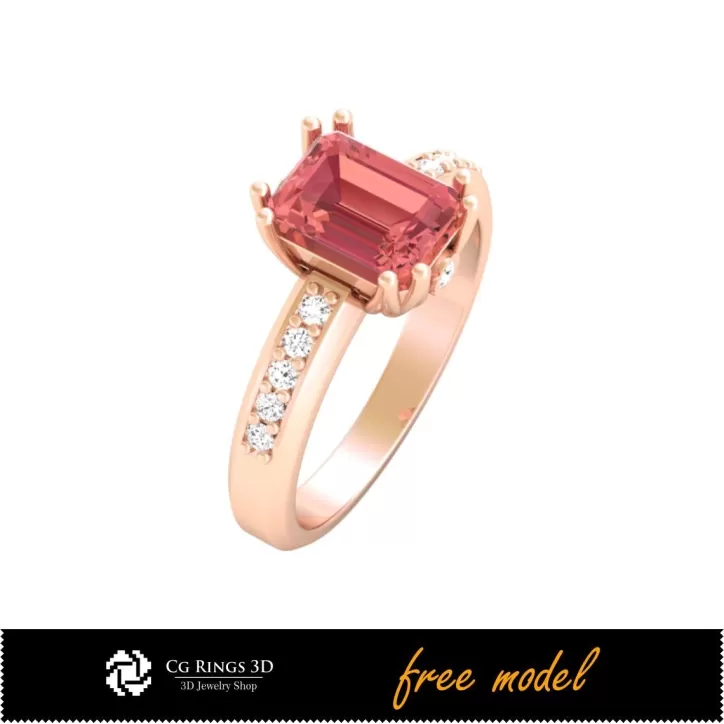 Anillo de compromiso 3D - Modelo 3D gratuito Anillo de compromiso 3D - Modelo 3D gratuito