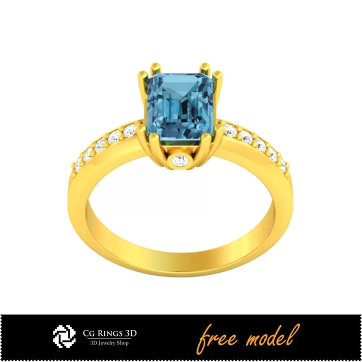 Anillo de compromiso 3D - Modelo 3D gratuito Anillo de compromiso 3D - Modelo 3D gratuito