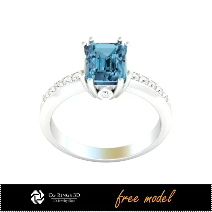 Bague de fiançailles 3D - Modèle 3D gratuit