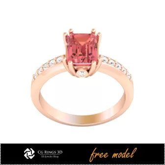 Anillo de compromiso 3D - Modelo 3D gratuito para hogar, anillos de compromiso 3D, joyería 3D CAD, joyería 3D gratuita, anillos