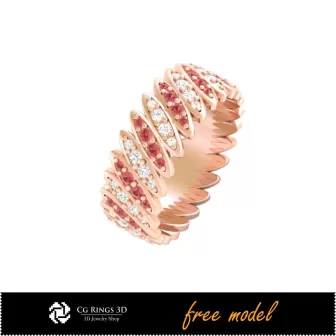 Anillo Banda Eternidad 3D - Joyería 3D Gratis para el Hogar, Joyería 3D CAD, Joyería 3D Gratis, Anillos 3D CAD, Alianzas de