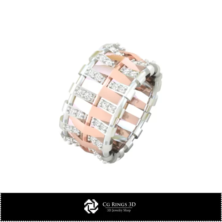 Alianzas de Matrimonio para Dama en 3D con Diamantes Alianzas de Matrimonio para Dama en 3D con Diamantes