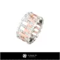 3D Ladies Wedding Bands With Diamonds