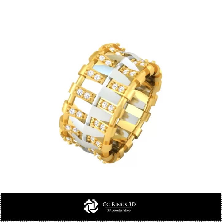 Alianzas de Matrimonio para Dama en 3D con Diamantes Alianzas de Matrimonio para Dama en 3D con Diamantes