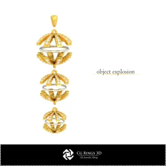 Joyería-Colgante CAD 3D Joyería CAD 3D, Colgantes CAD 3D, Colgantes de diamantes 3D, Colgantes florales 3D
