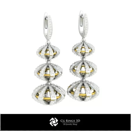 Jewelry-Earrings 3D CAD Jewelry 3D CAD, Earrings 3D CAD , 3D Drop Earrings, 3D Chandelier Earrings