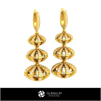 Jewelry-Earrings 3D CAD Jewelry 3D CAD, Earrings 3D CAD , 3D Drop Earrings, 3D Chandelier Earrings