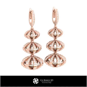 Jewelry-Earrings 3D CAD Jewelry 3D CAD, Earrings 3D CAD , 3D Drop Earrings, 3D Chandelier Earrings