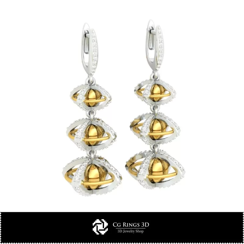 Boucles d'oreilles boule 3D Boucles d'oreilles boule 3D