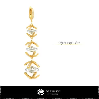 Cercei minge 3D pentru casă, bijuterii CAD 3D, cercei CAD 3D, cercei cu diamant 3D, cercei drop 3D, cercei candelabru 3D