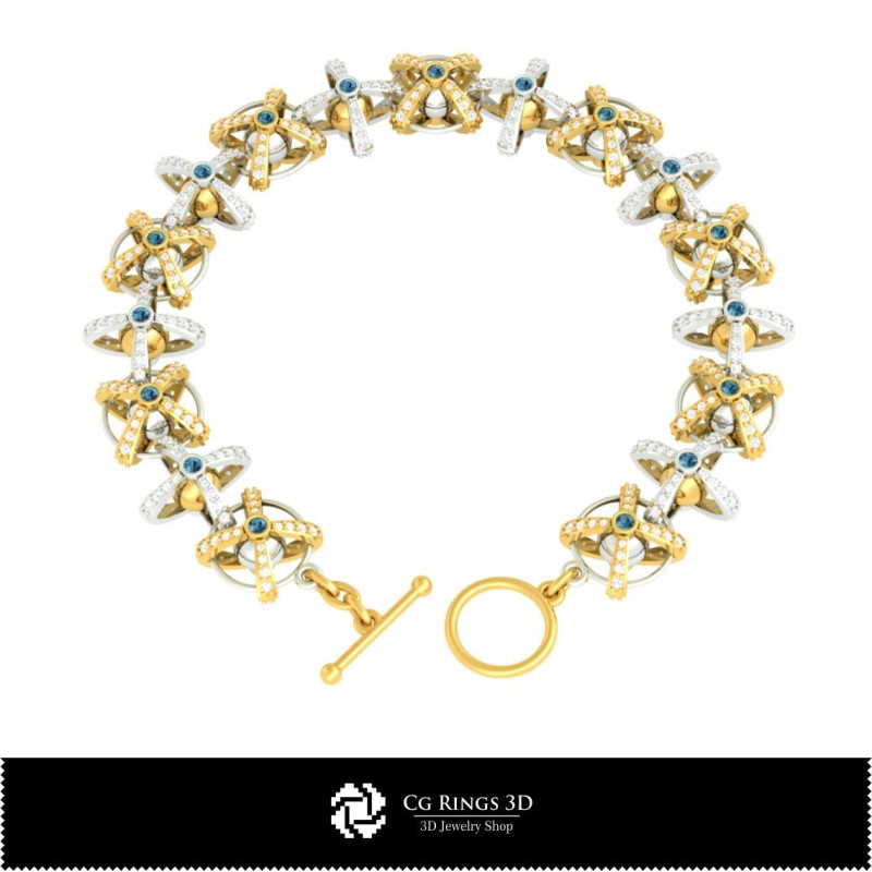 3D Ball Bracelet Home, Bijoux 3D CAO, Bracelets 3D CAO, Bracelets de Diamant 3D, Bracelets 3D 